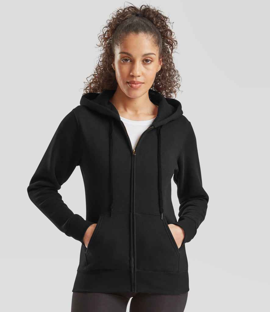 Fruit of the Loom Premium Lady Fit Zip Hooded Jacket | Black - Lancashire Teamwear