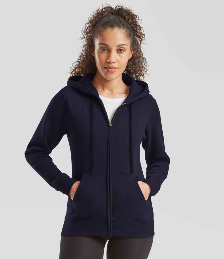 Fruit of the Loom Premium Lady Fit Zip Hooded Jacket | Deep Navy - Lancashire Teamwear