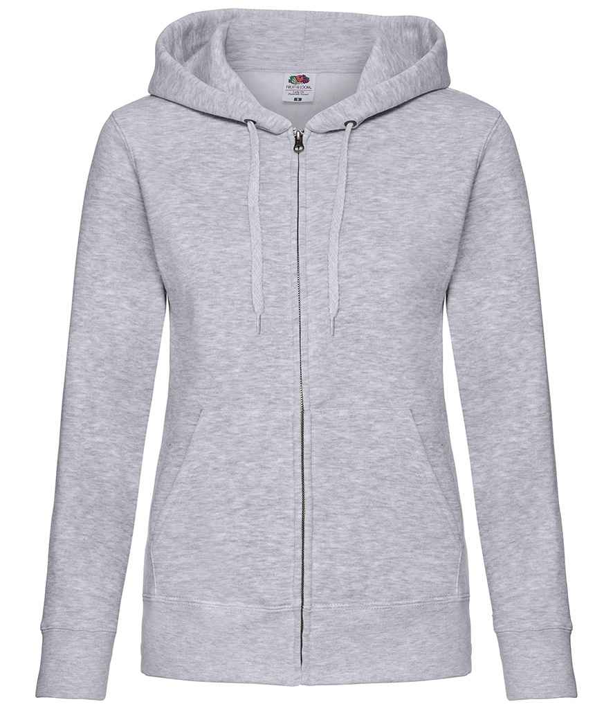 Fruit of the Loom Premium Lady Fit Zip Hooded Jacket | Heather Grey - Lancashire Teamwear