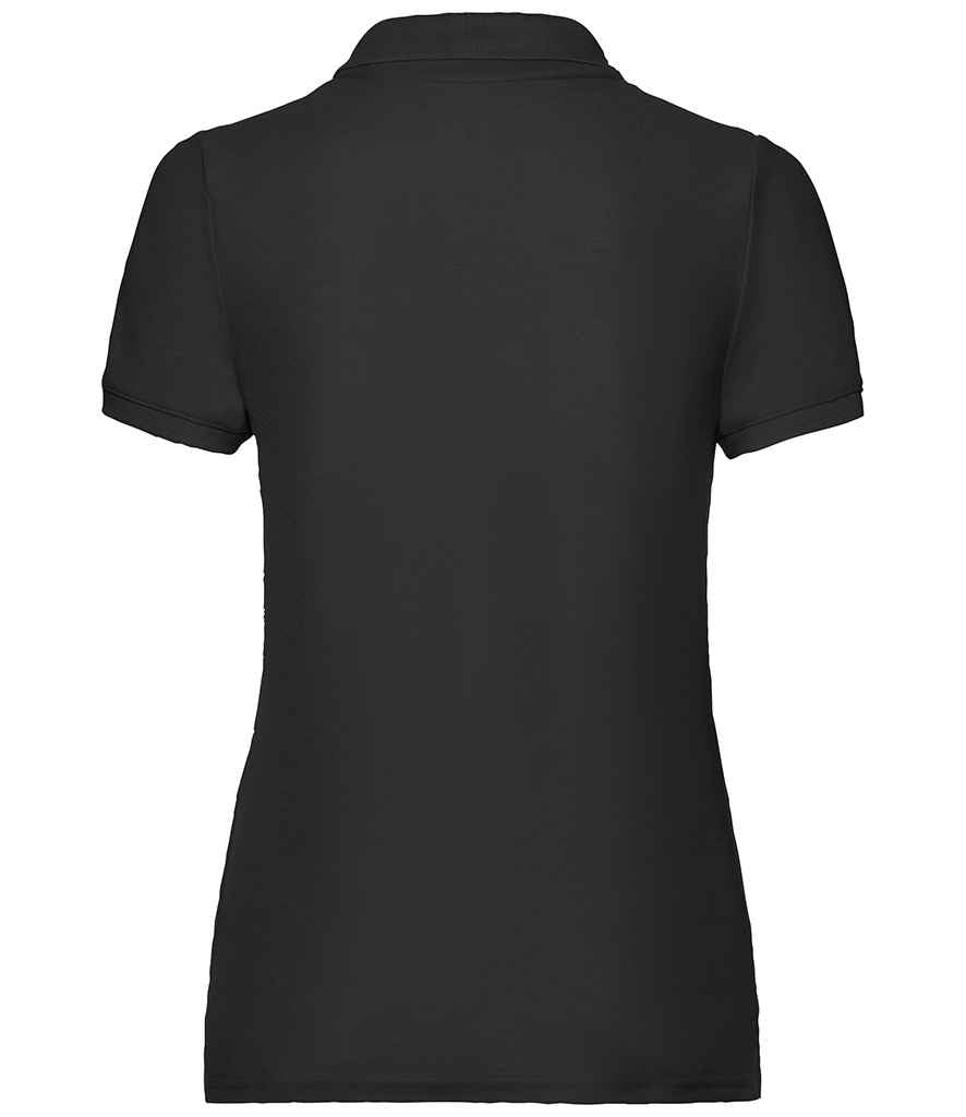 Fruit of the Loom Lady Fit Piqué Polo Shirt | Black - Lancashire Teamwear