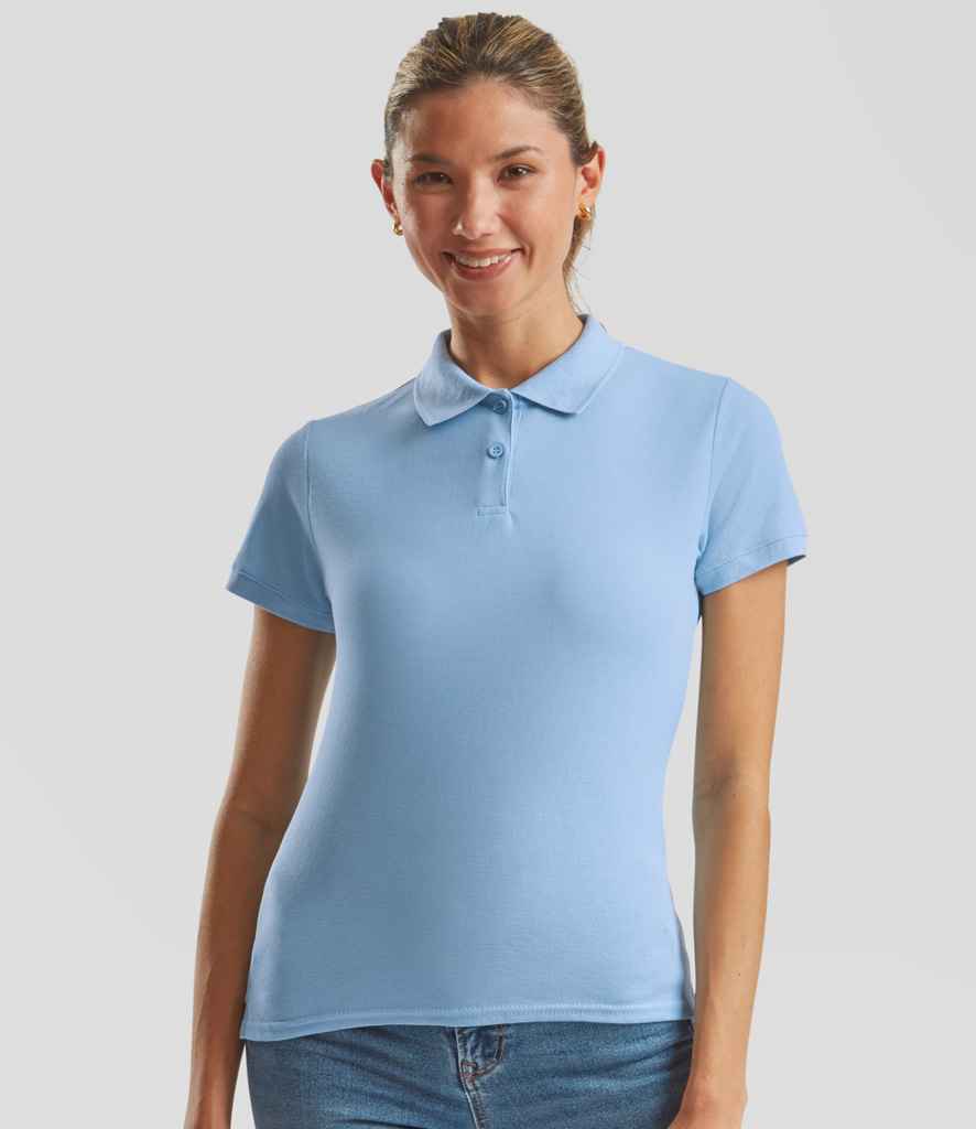 Fruit of the Loom Lady Fit Piqué Polo Shirt | Sky Blue - Lancashire Teamwear