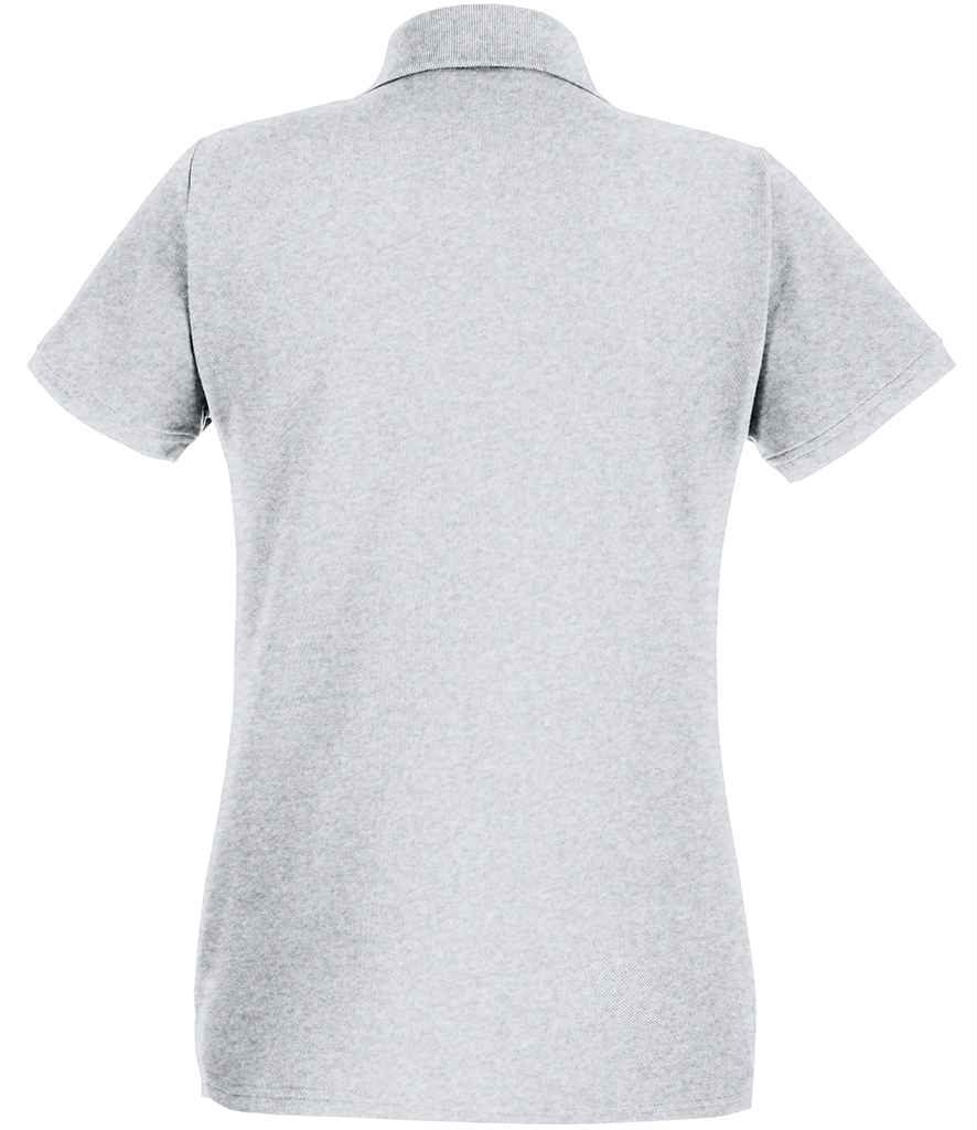 Fruit of the Loom Lady-Fit Premium Cotton Piqué Polo Shirt | Heather Grey - Lancashire Teamwear