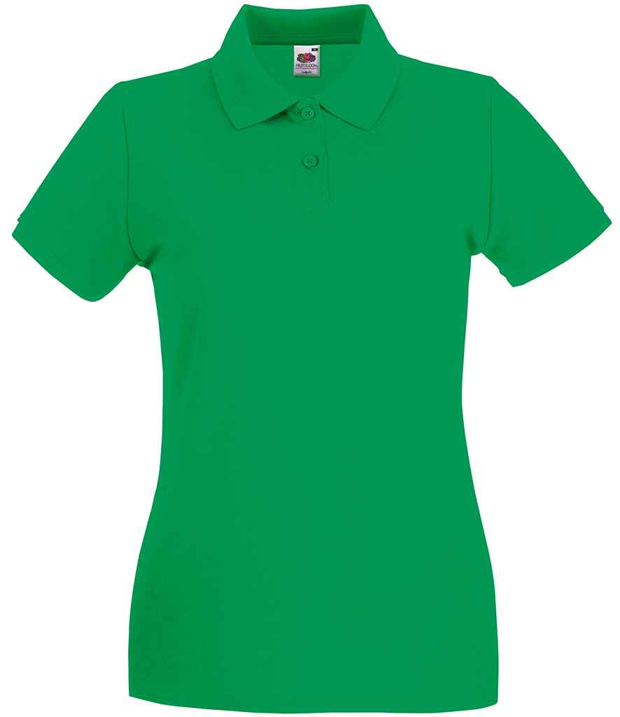 Fruit of the Loom Lady-Fit Premium Cotton Piqué Polo Shirt | Kelly Green - Lancashire Teamwear
