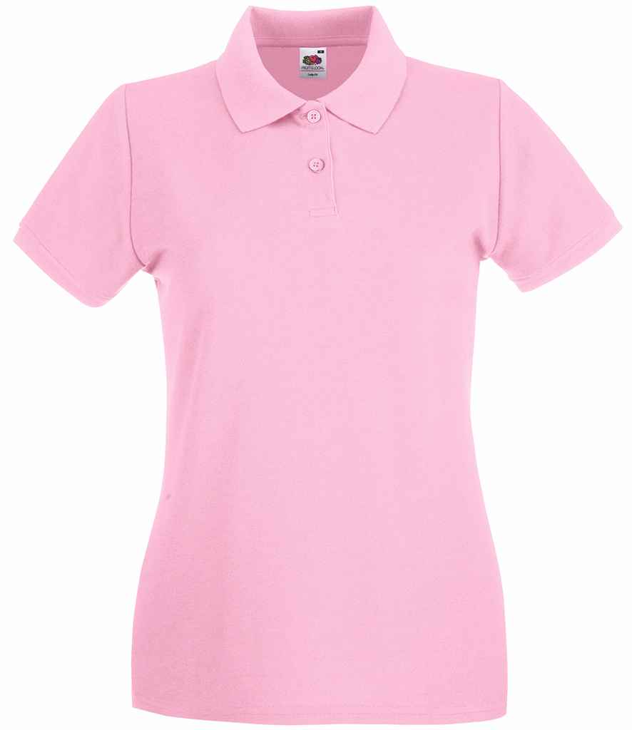 Fruit of the Loom Lady-Fit Premium Cotton Piqué Polo Shirt | Light Pink - Lancashire Teamwear