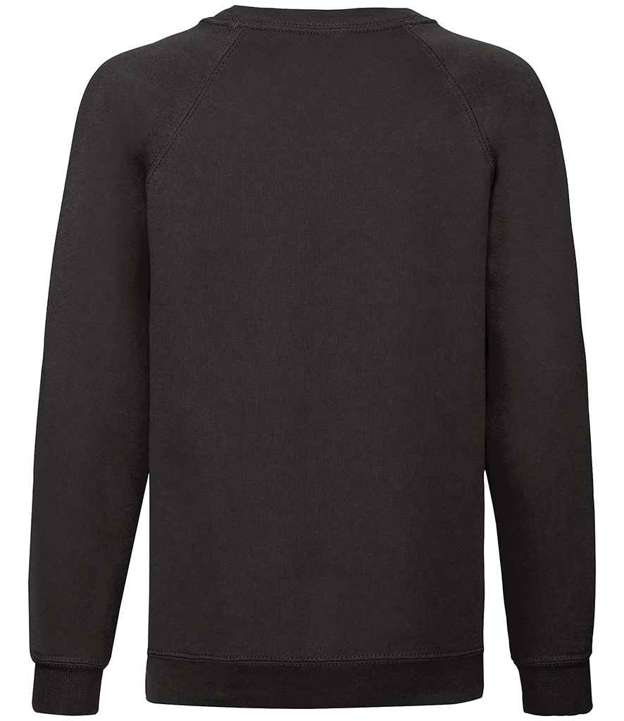 Fruit of the Loom Kids Classic Raglan Sweatshirt | Black - Lancashire Teamwear