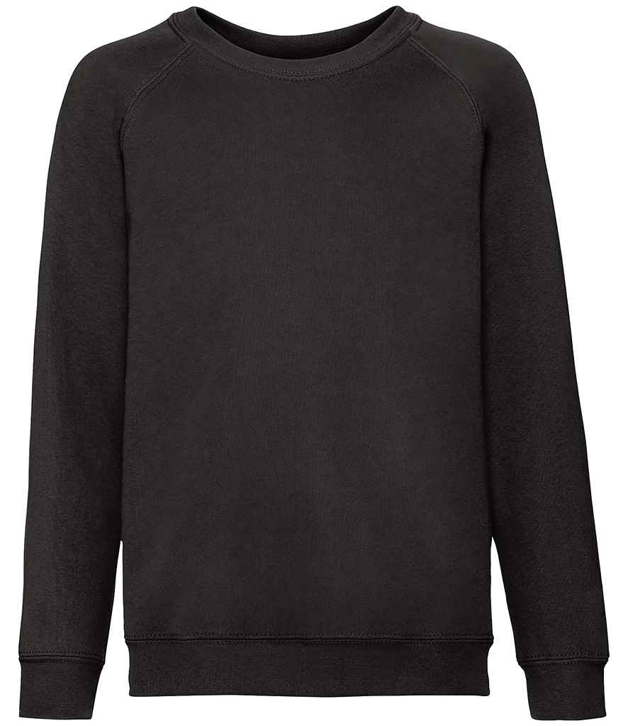Fruit of the Loom Kids Classic Raglan Sweatshirt | Black - Lancashire Teamwear