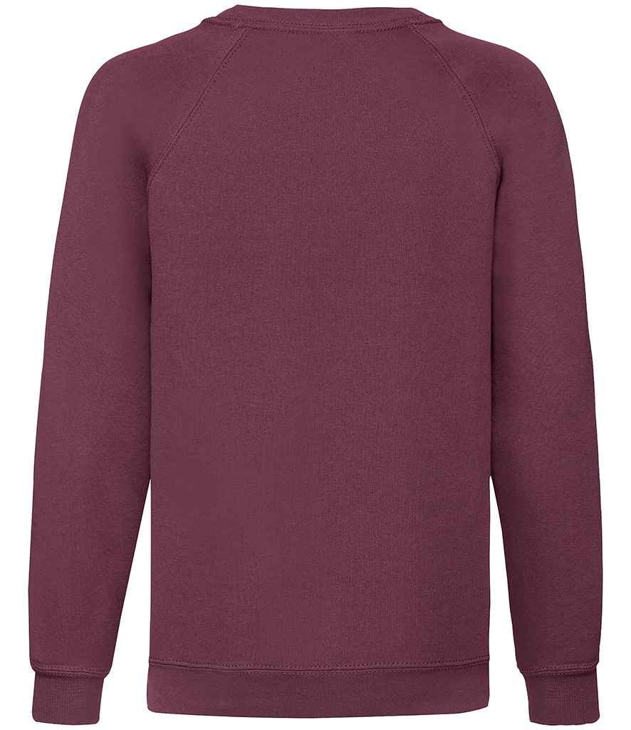 Fruit of the Loom Kids Classic Raglan Sweatshirt | Burgundy - Lancashire Teamwear