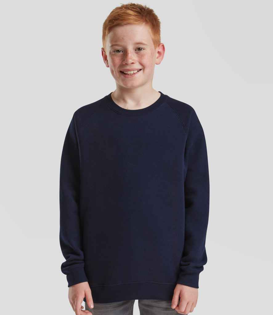Fruit of the Loom Kids Classic Raglan Sweatshirt | Deep Navy - Lancashire Teamwear
