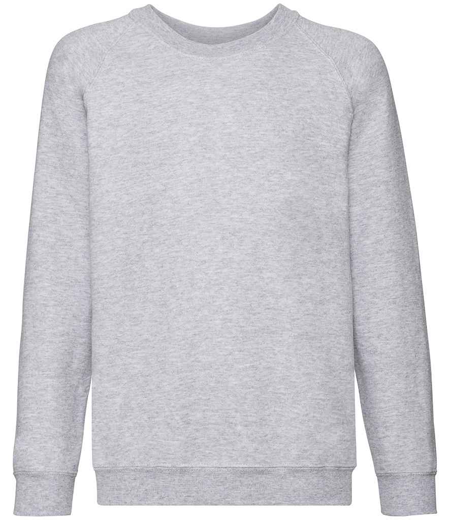 Fruit of the Loom Kids Classic Raglan Sweatshirt | Heather Grey - Lancashire Teamwear