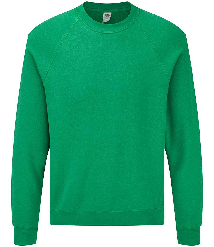 Fruit of the Loom Classic Raglan Sweatshirt | Heather Green - Lancashire Teamwear