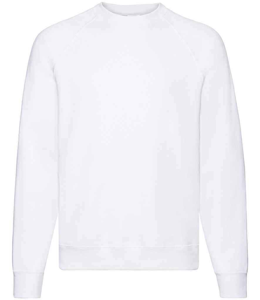 Fruit of the Loom Classic Raglan Sweatshirt | White - Lancashire Teamwear