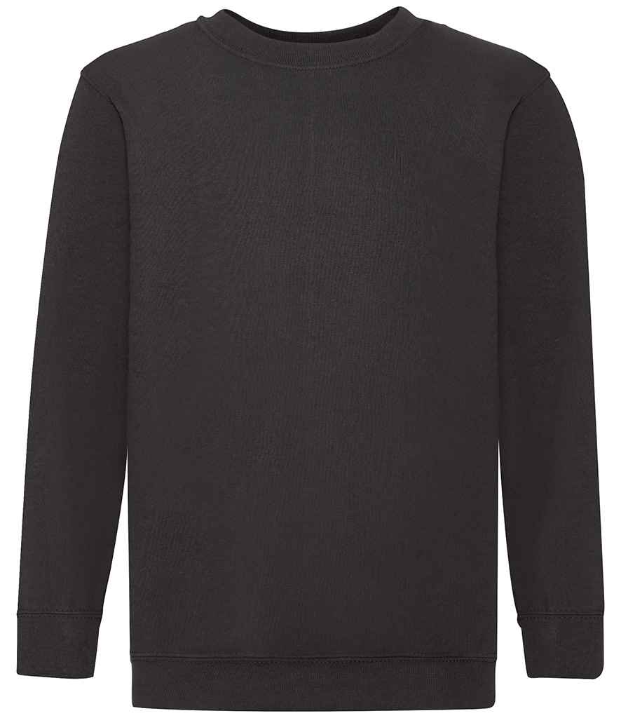Fruit of the Loom Kids Classic Drop Shoulder Sweatshirt | Black - Lancashire Teamwear