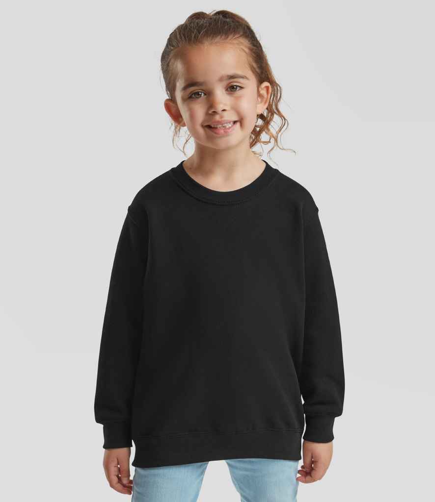 Fruit of the Loom Kids Classic Drop Shoulder Sweatshirt | Black - Lancashire Teamwear