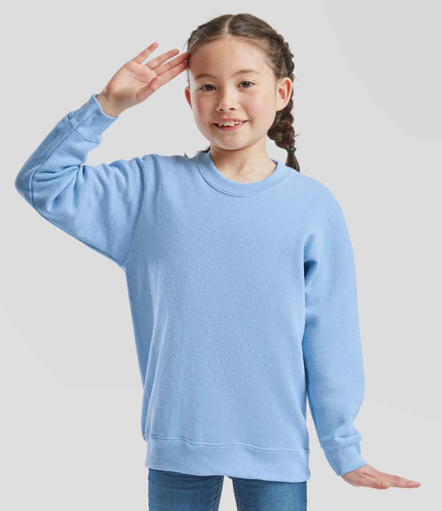 Fruit of the Loom Kids Classic Drop Shoulder Sweatshirt | Sky Blue - Lancashire Teamwear