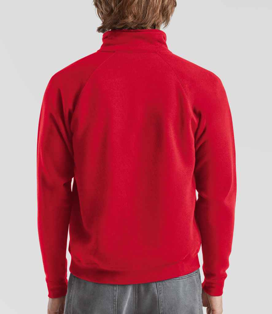 Fruit of the Loom Premium Zip Neck Sweatshirt | Red - Lancashire Teamwear