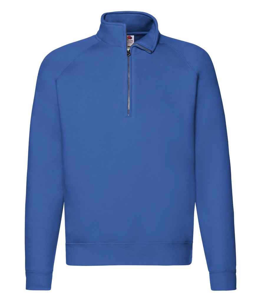 Fruit of the Loom Premium Zip Neck Sweatshirt | Royal Blue - Lancashire Teamwear