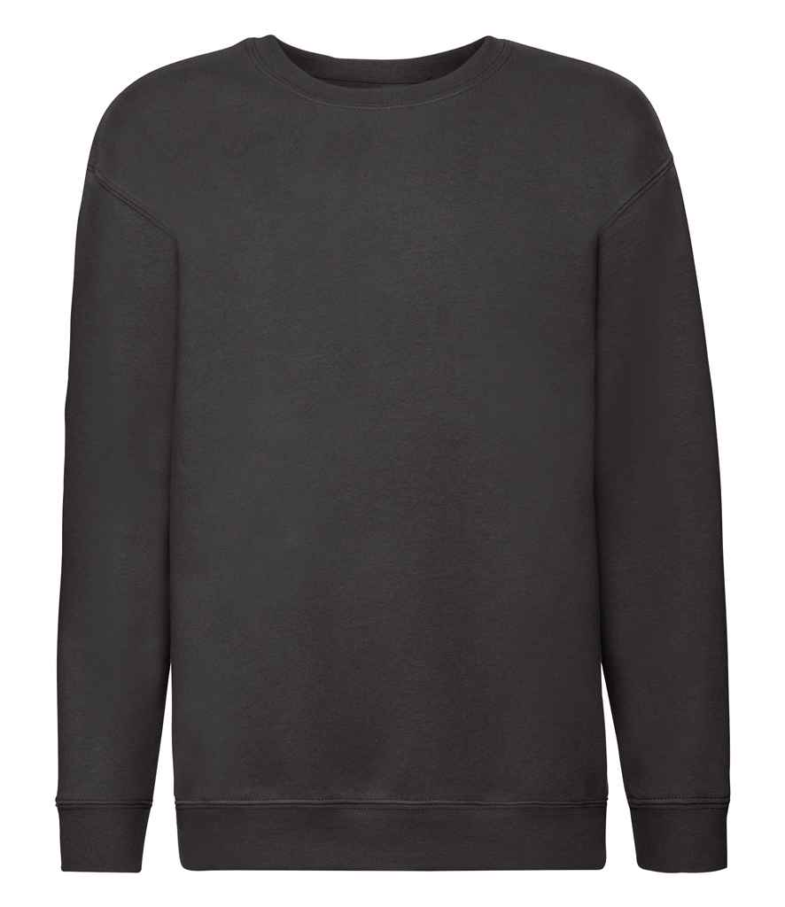 Fruit of the Loom Kids Premium Drop Shoulder Sweatshirt | Black - Lancashire Teamwear