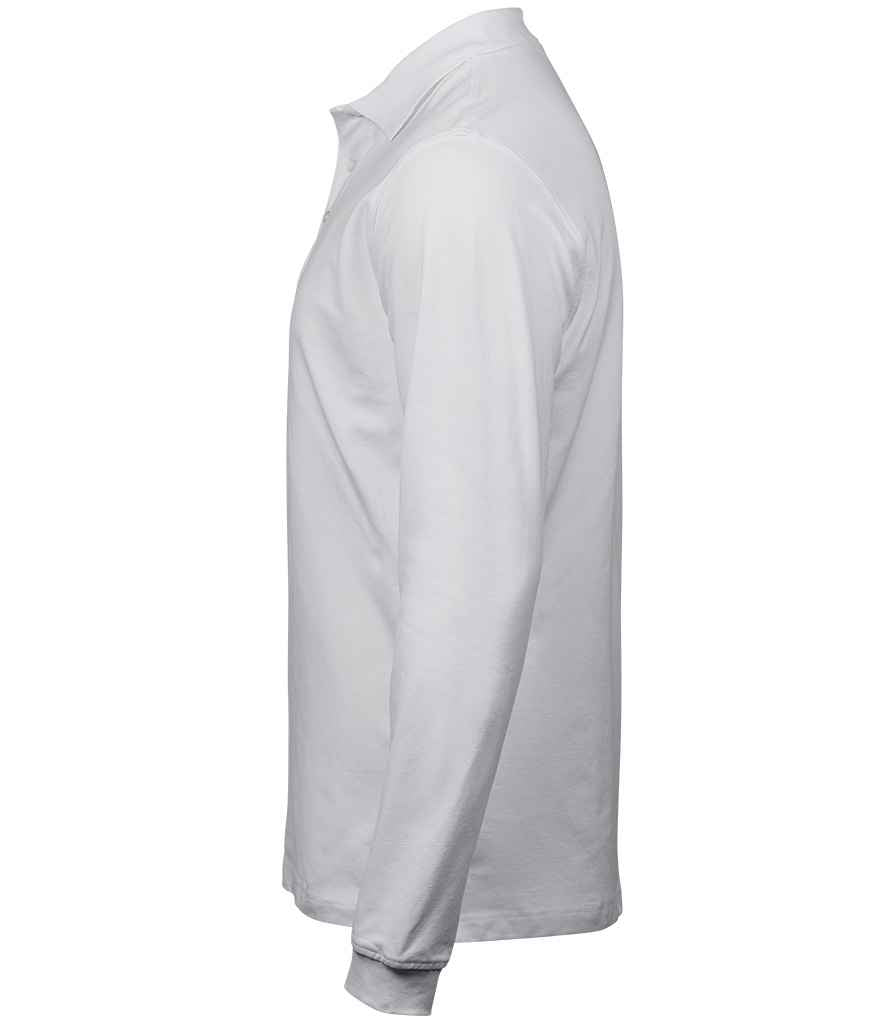 Tee Jays Luxury Stretch Long Sleeve Polo Shirt | White - Lancashire Teamwear