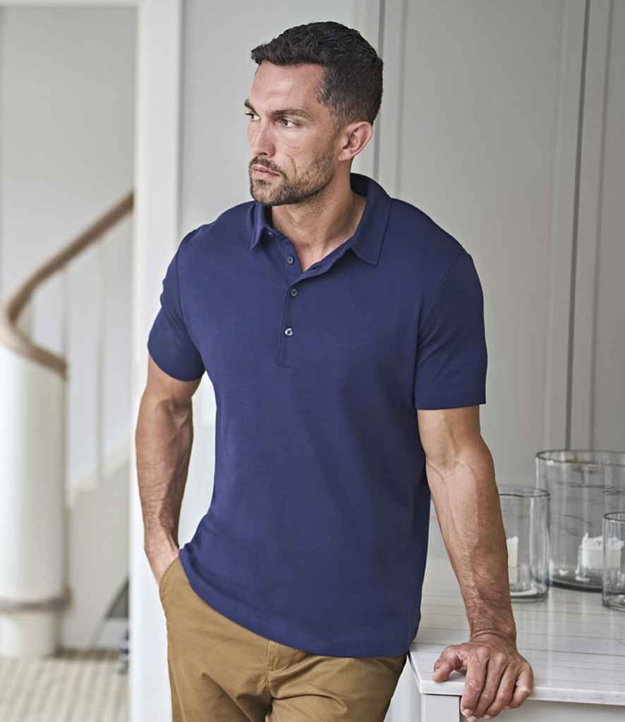 Tee Jays Pima Cotton Interlock Polo Shirt | Navy - Lancashire Teamwear