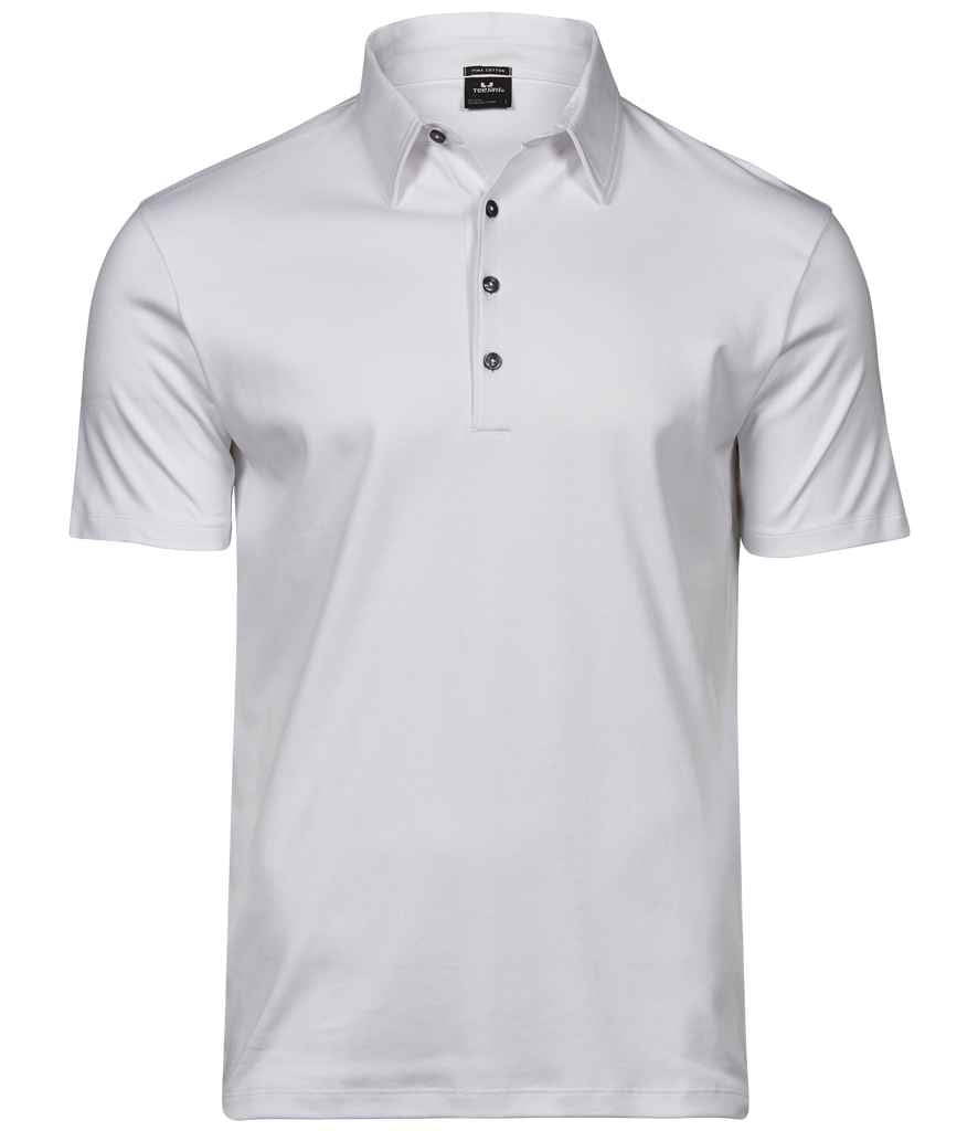 Tee Jays Pima Cotton Interlock Polo Shirt | White - Lancashire Teamwear