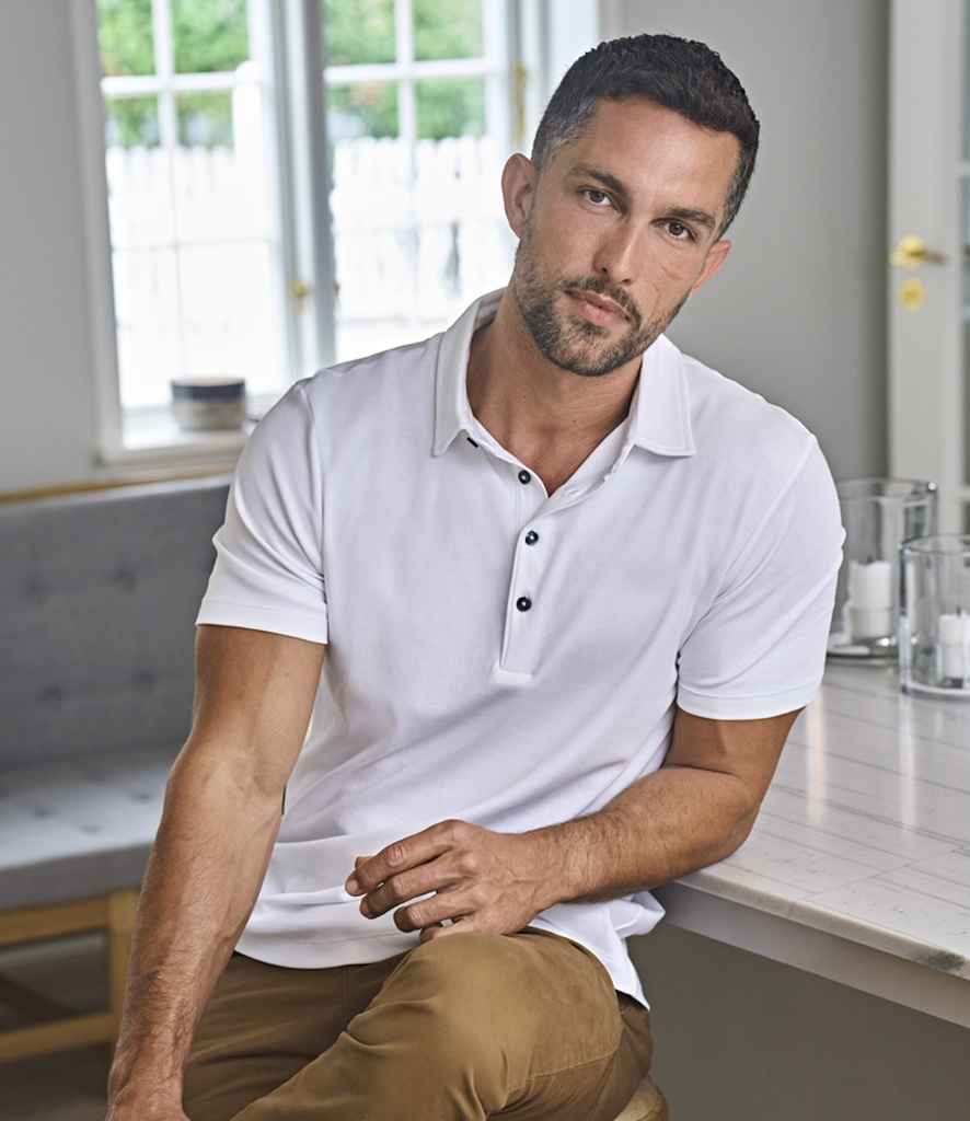Tee Jays Pima Cotton Interlock Polo Shirt | White - Lancashire Teamwear