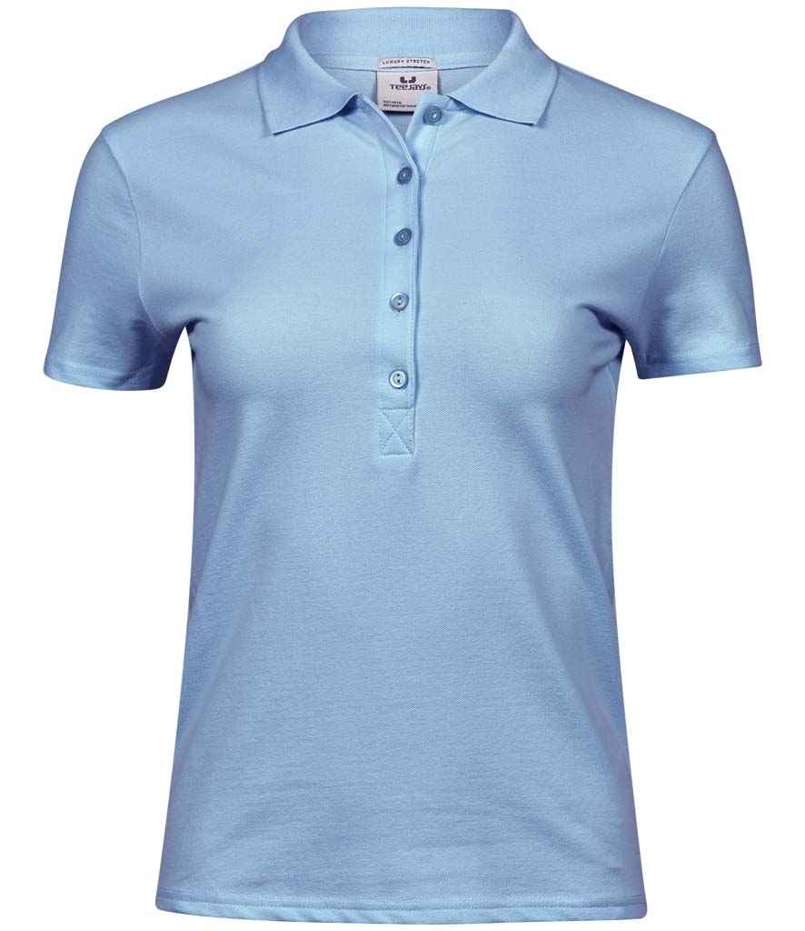 Tee Jays Ladies Luxury Stretch Polo Shirt | Light Blue - Lancashire Teamwear