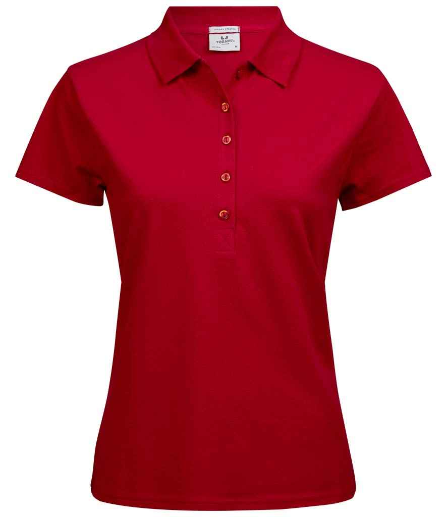 Tee Jays Ladies Luxury Stretch Polo Shirt | Red - Lancashire Teamwear