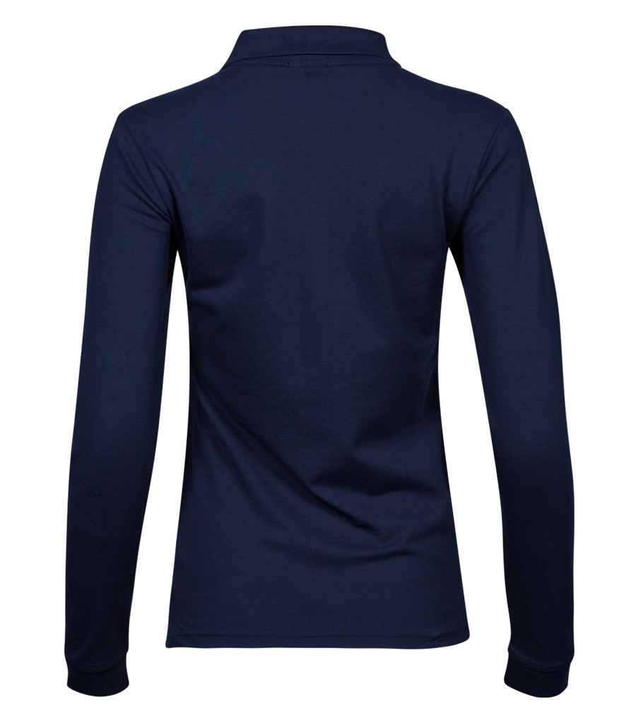 Tee Jays Ladies Luxury Stretch Long Sleeve Polo Shirt | Navy - Lancashire Teamwear