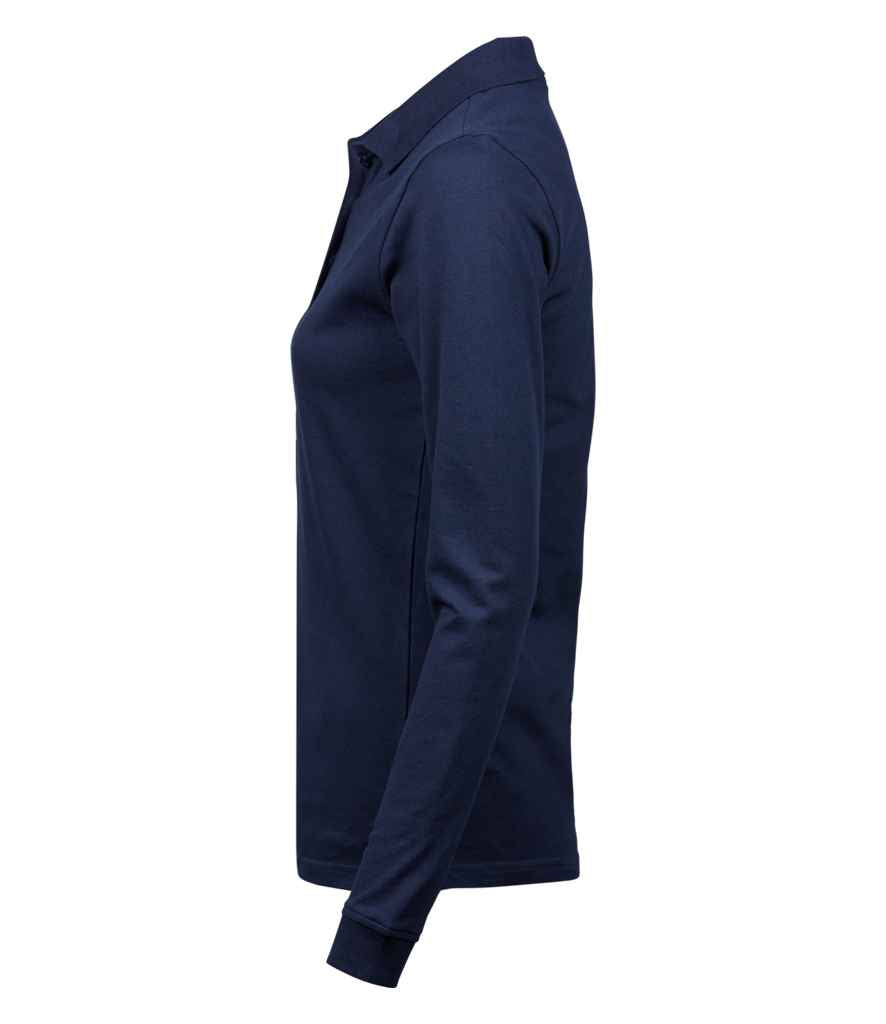 Tee Jays Ladies Luxury Stretch Long Sleeve Polo Shirt | Navy - Lancashire Teamwear