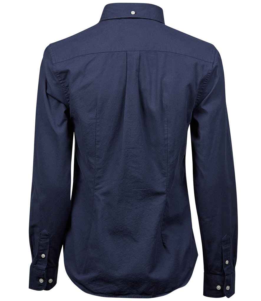 Tee Jays Ladies Perfect Long Sleeve Oxford Shirt | Navy - Lancashire Teamwear