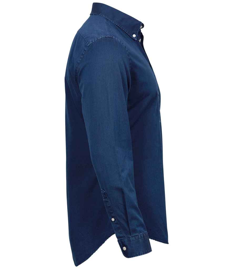 Tee Jays Long Sleeve Casual Twill Shirt | Indigo - Lancashire Teamwear