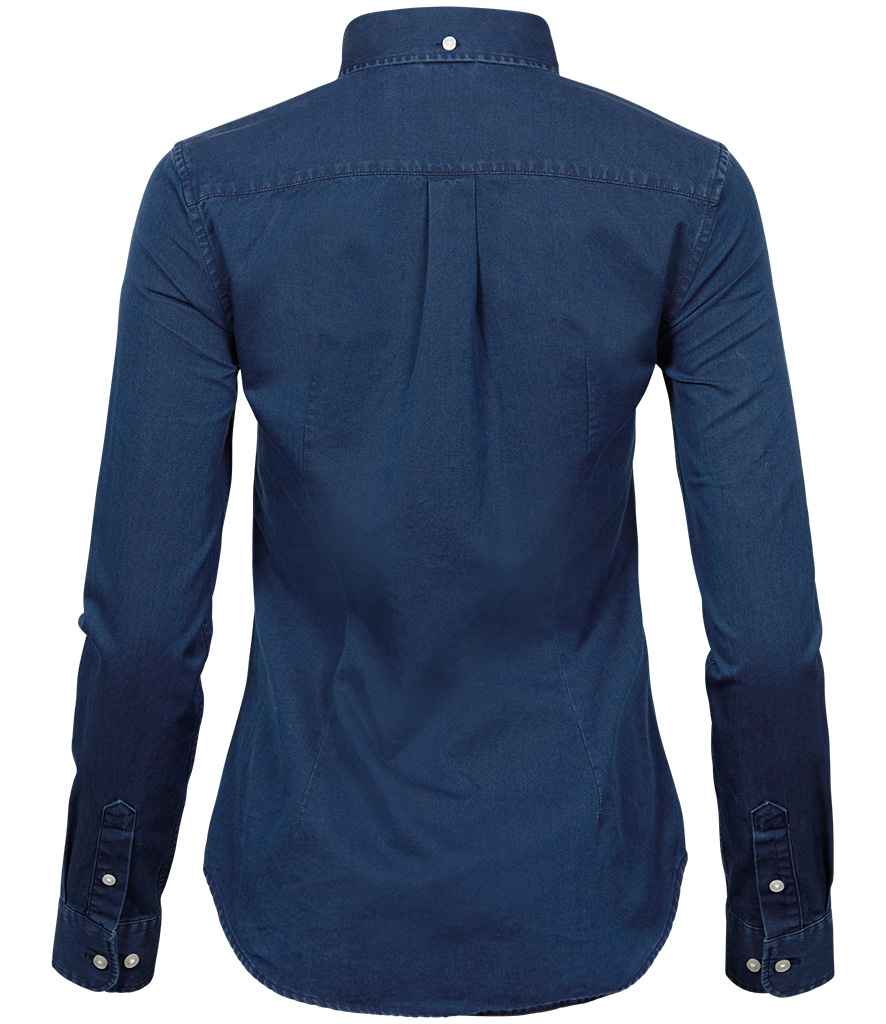 Tee Jays Ladies Long Sleeve Casual Twill Shirt | Indigo - Lancashire Teamwear