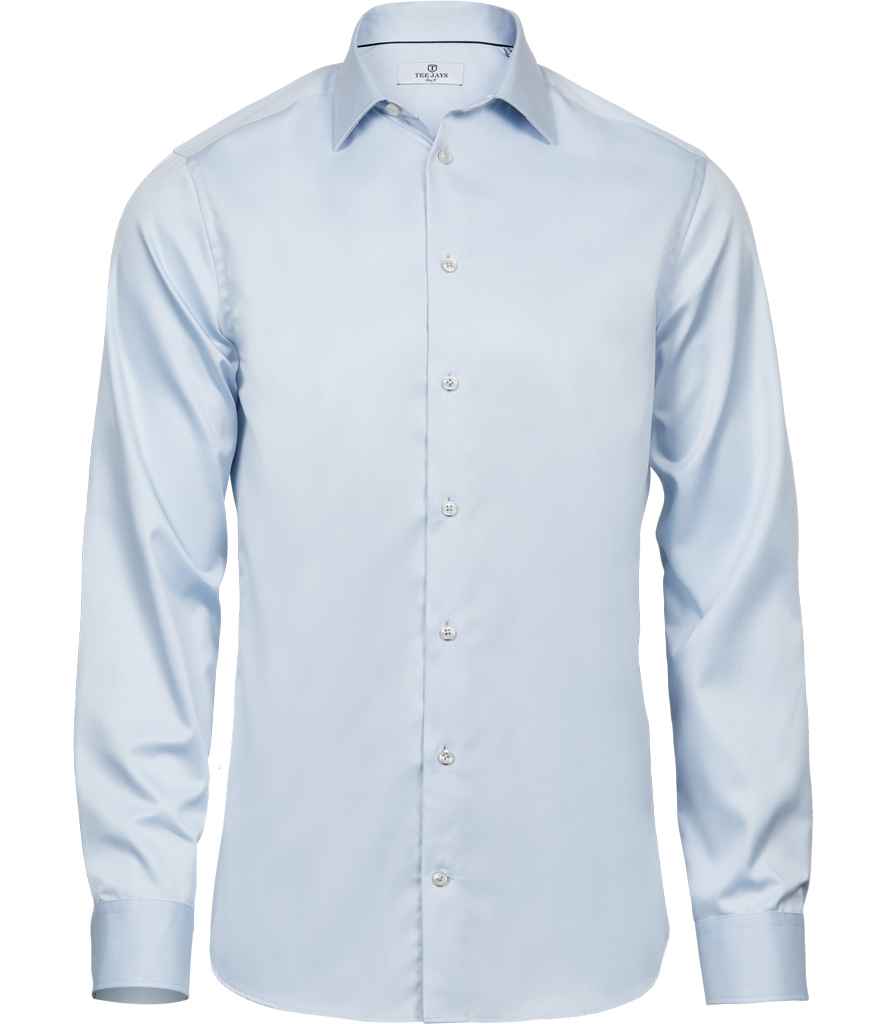 Tee Jays Luxury Slim Fit Long Sleeve Oxford Shirt | Light Blue - Lancashire Teamwear