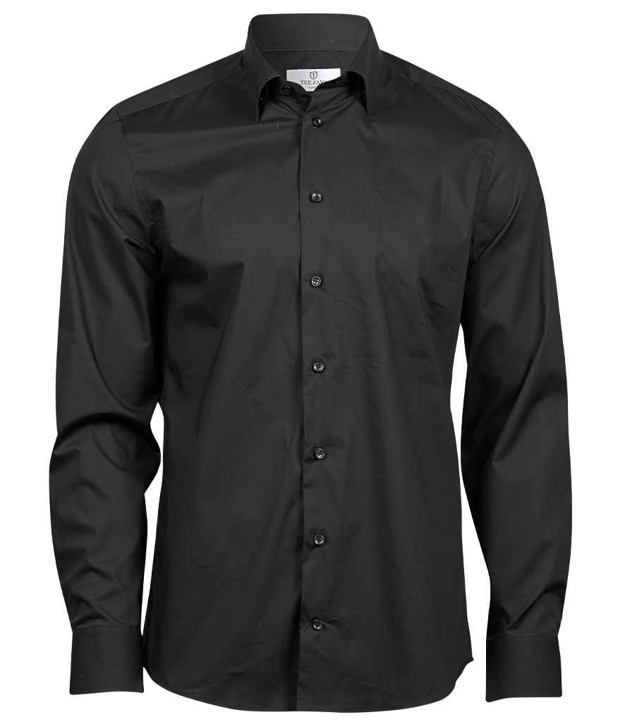 Tee Jays Luxury Stretch Long Sleeve Shirt Black