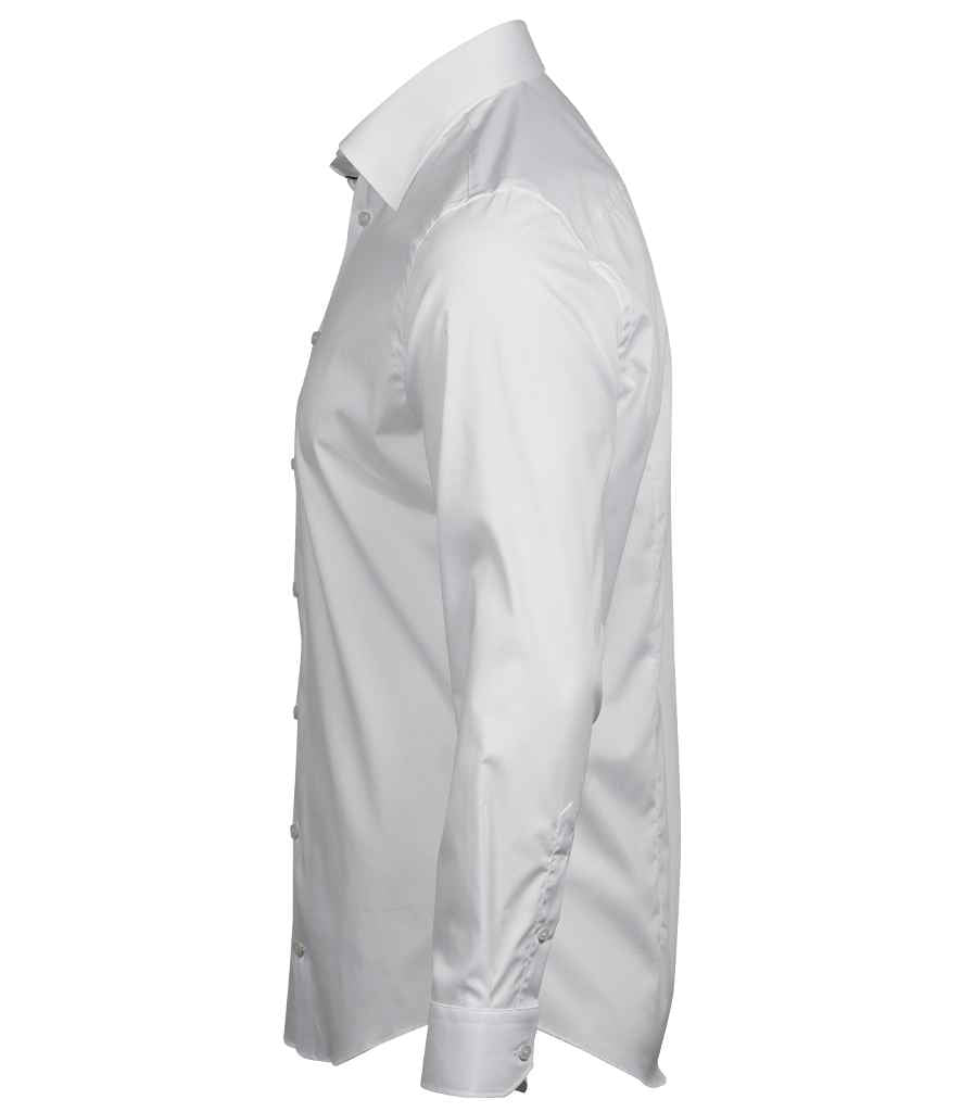 Tee Jays Luxury Stretch Long Sleeve Shirt | White - Lancashire Teamwear