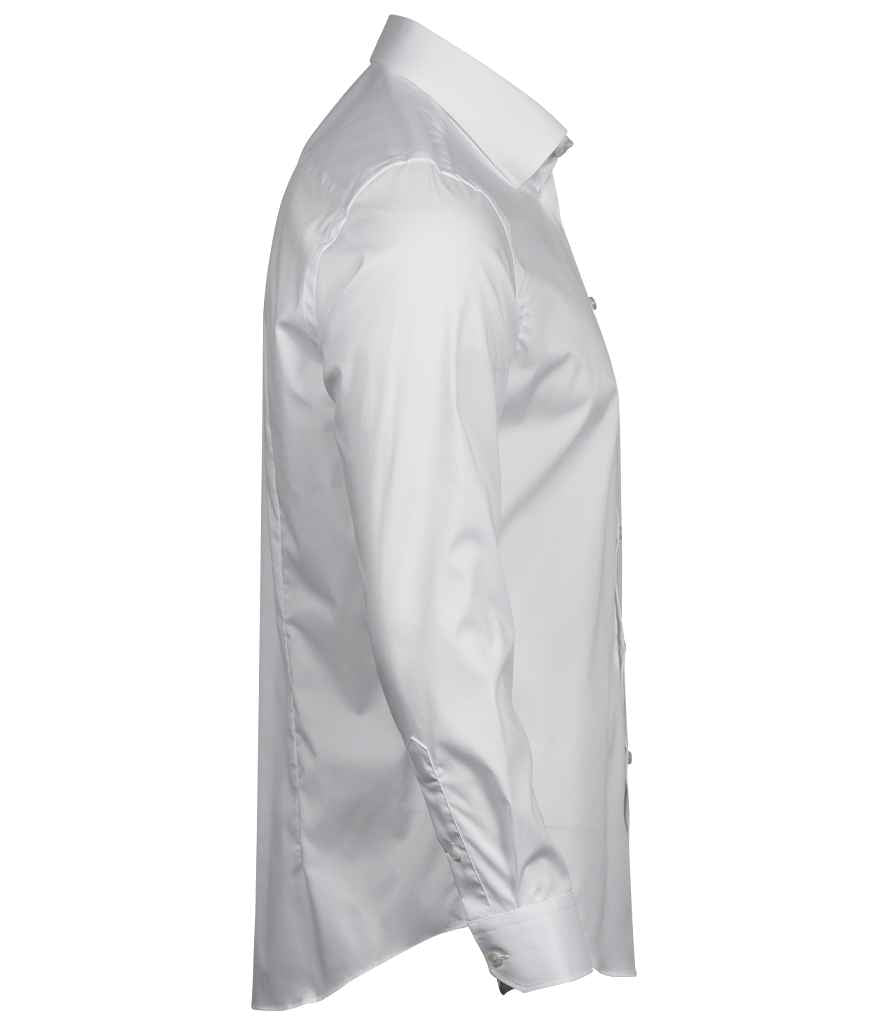 Tee Jays Luxury Stretch Long Sleeve Shirt | White - Lancashire Teamwear