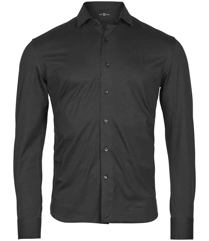 Tee Jays Active Stretch Long Sleeve Shirt | Black - Lancashire Teamwear