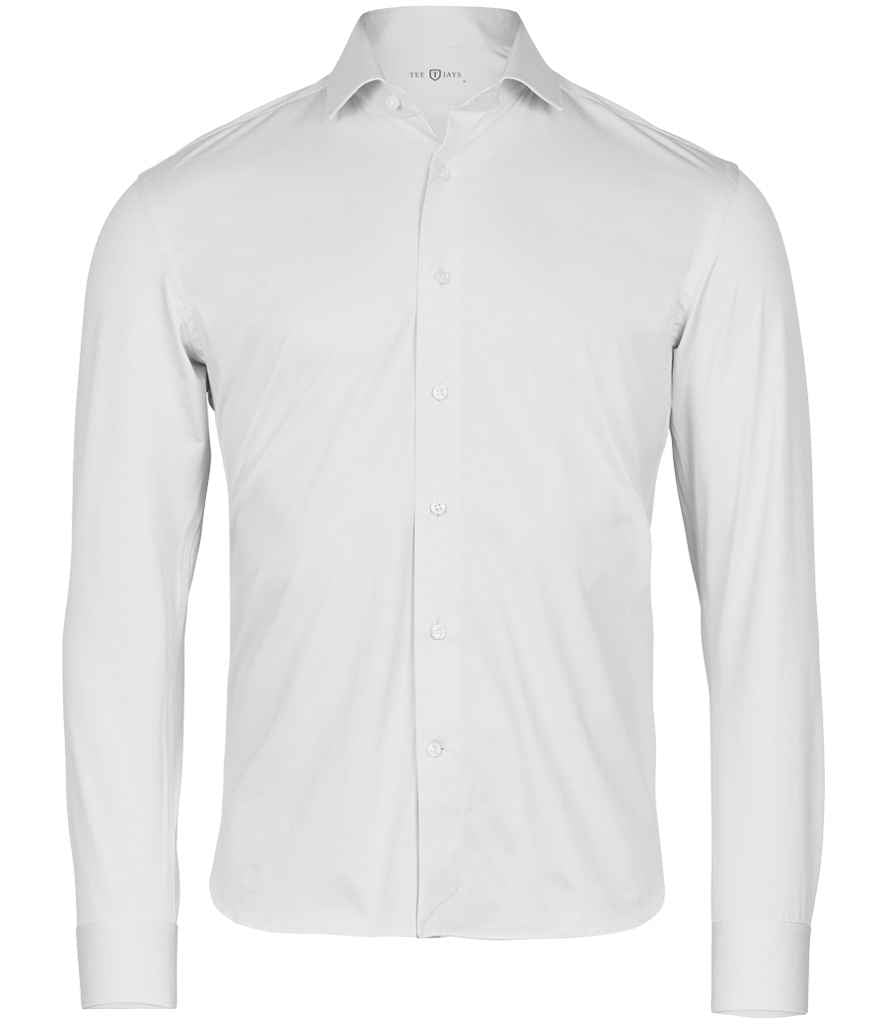 Tee Jays Active Stretch Long Sleeve Shirt | White - Lancashire Teamwear