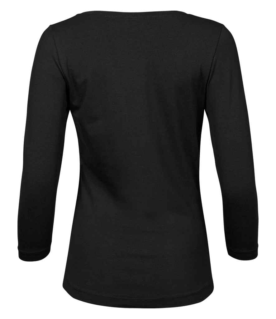 Tee Jays Ladies Stretch 3/4 Sleeve T-Shirt | Black - Lancashire Teamwear