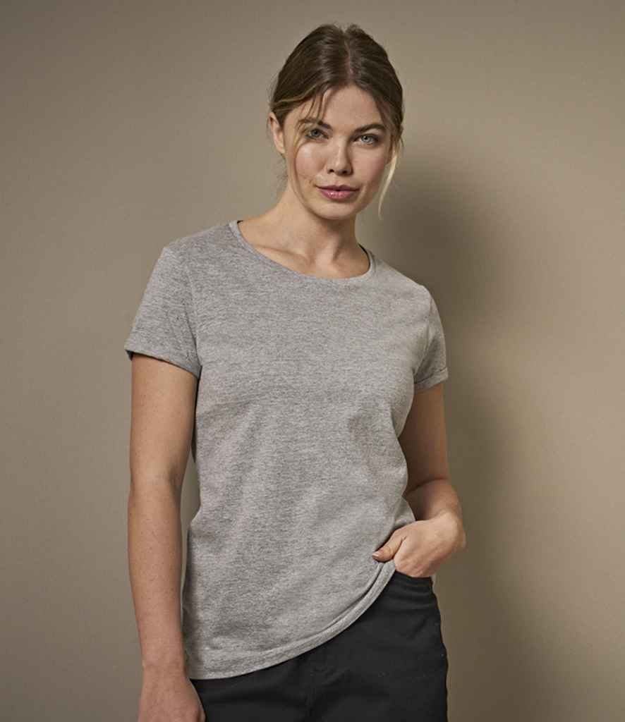 Tee Jays Ladies Roll-Up T-Shirt | Heather Grey - Lancashire Teamwear
