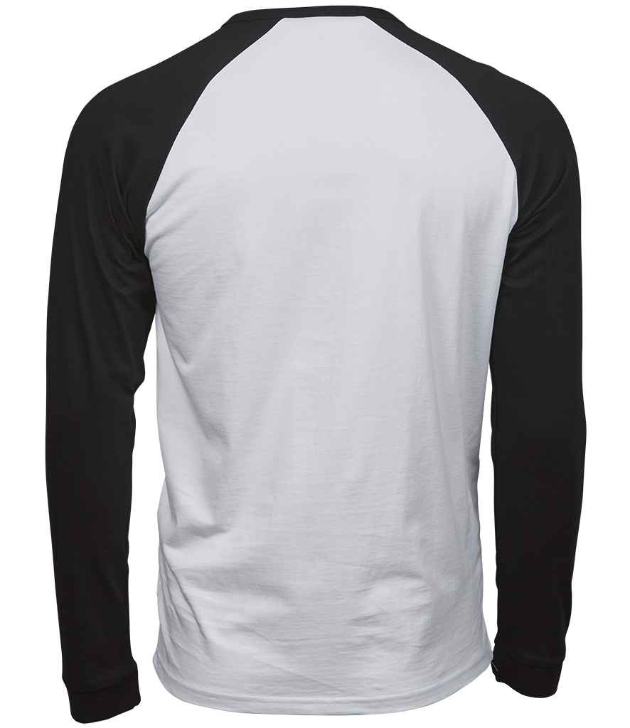Tee Jays Long Sleeve Baseball T-Shirt | White/Black - Lancashire Teamwear