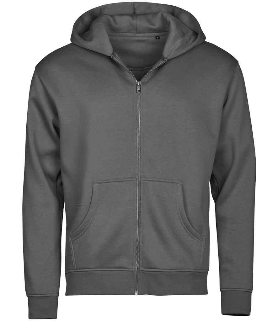 Tee Jays Unlabeled Hooded Full Zip Sweatshirt Powder Grey
