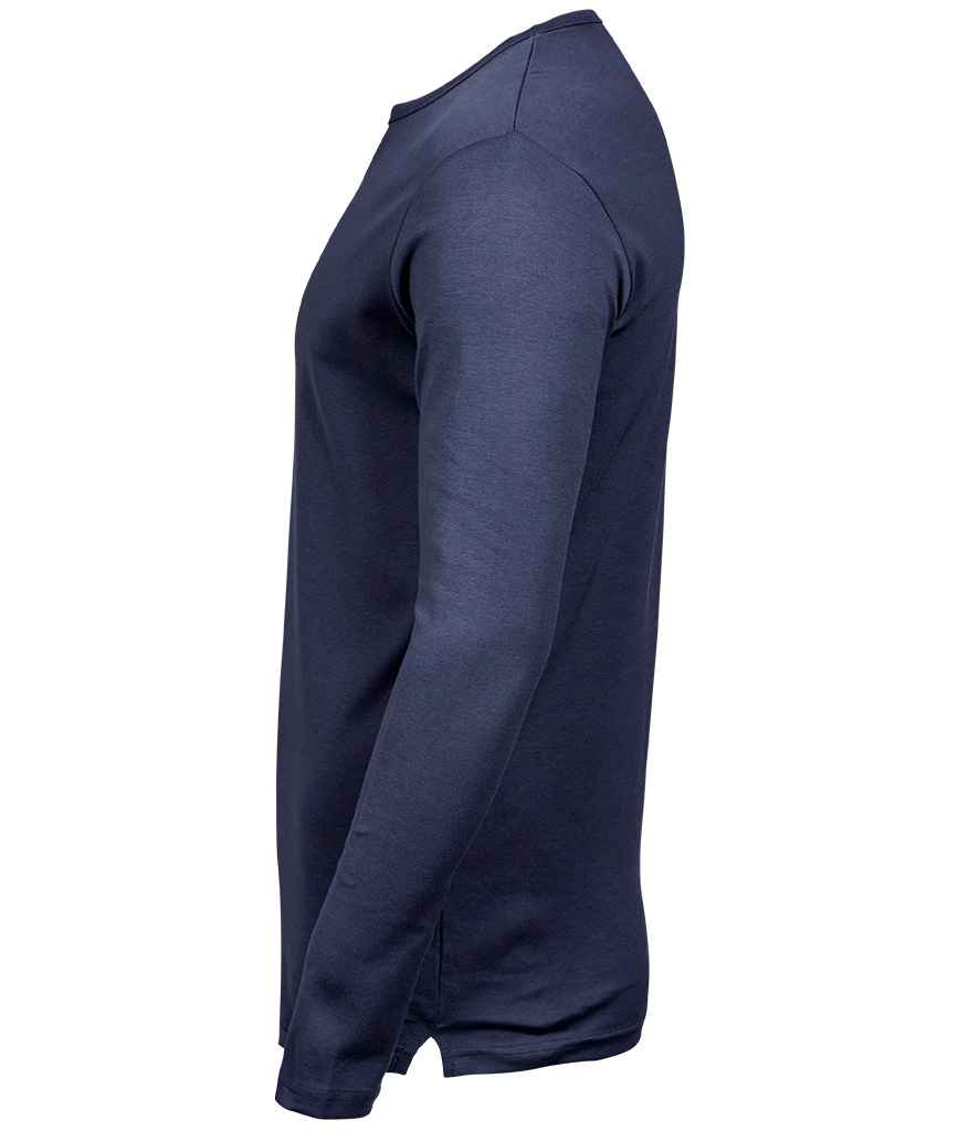 Tee Jays Long Sleeve Interlock T-Shirt | Navy - Lancashire Teamwear