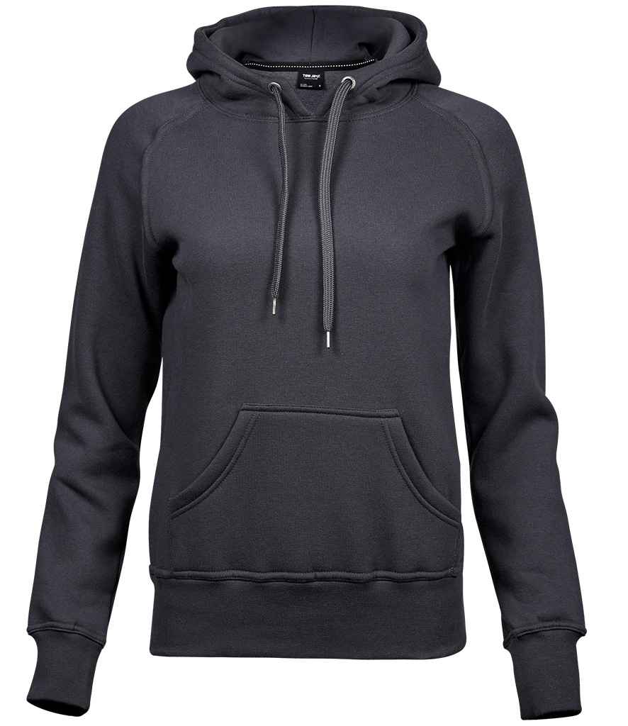 Tee Jays Ladies Raglan Hooded Sweatshirt Dark Grey