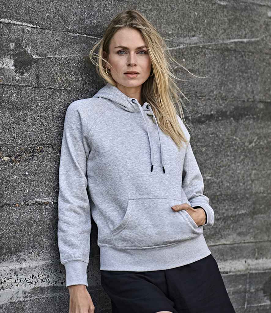 Tee Jays Ladies Raglan Hooded Sweatshirt | Heather Grey - Lancashire Teamwear