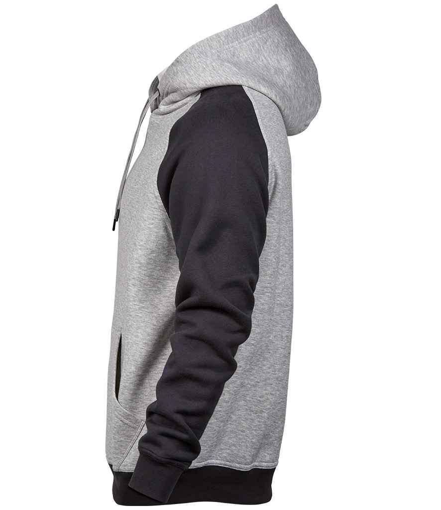 Tee Jays Two Tone Raglan Hooded Sweatshirt | Heather Grey/Dark Grey - Lancashire Teamwear