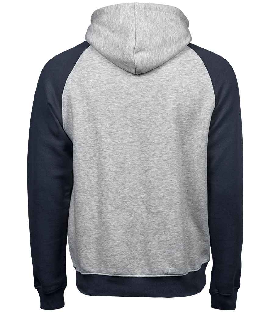 Tee Jays Two Tone Raglan Hooded Sweatshirt | Heather Grey/Navy - Lancashire Teamwear