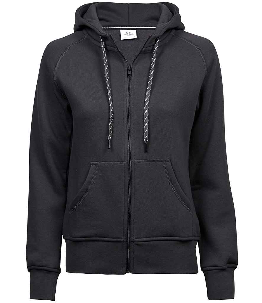 Tee Jays Ladies Fashion Zip Hooded Sweatshirt | Dark Grey - Lancashire Teamwear