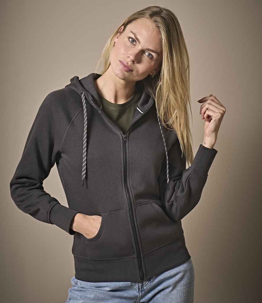 Tee Jays Ladies Fashion Zip Hooded Sweatshirt | Dark Grey - Lancashire Teamwear