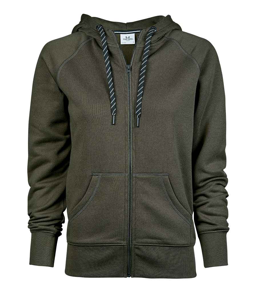 Tee Jays Ladies Fashion Zip Hooded Sweatshirt | Deep Green - Lancashire Teamwear